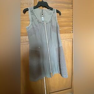 Elegant Taupe Sleeveless Dress